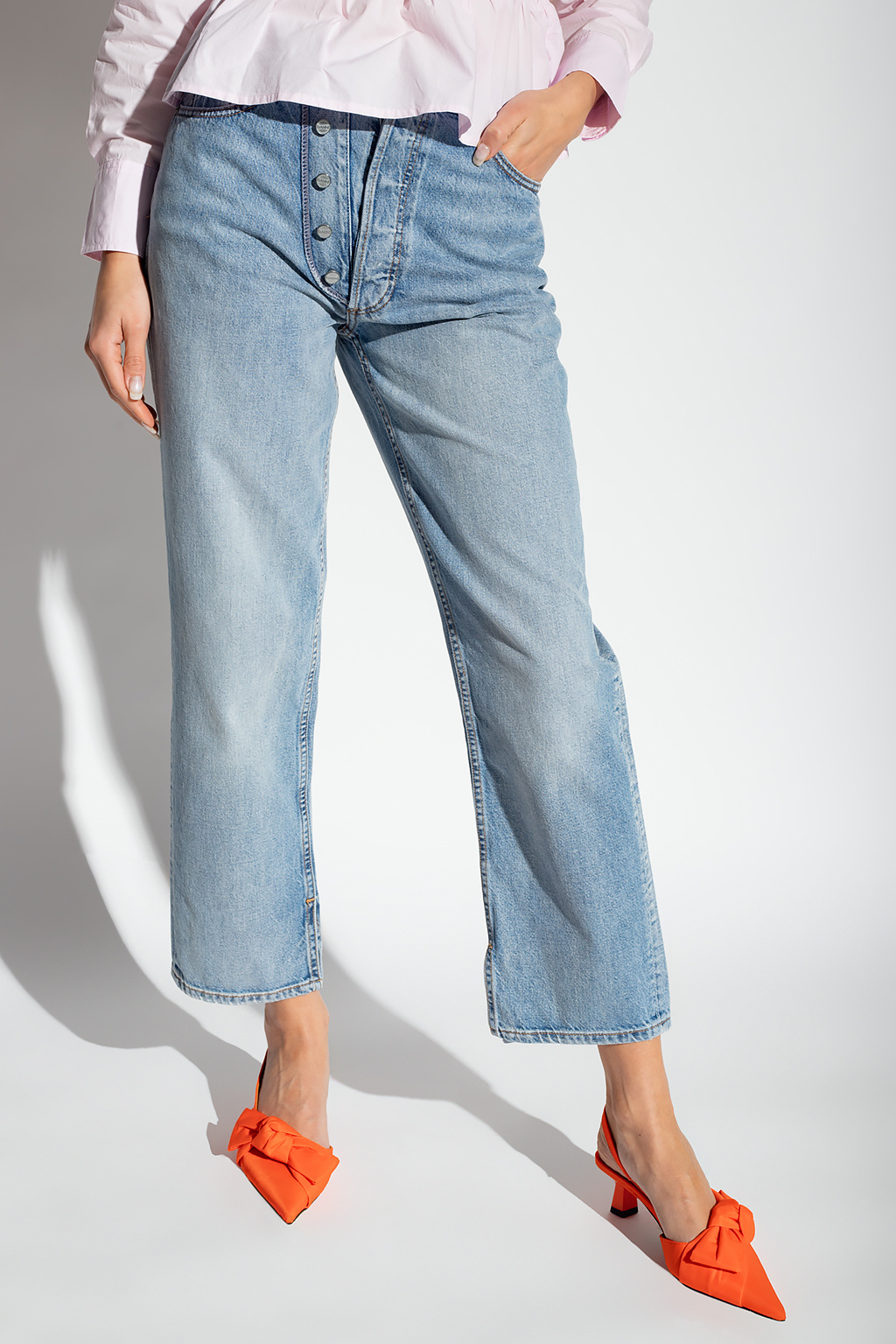 Jeans con hot sale riga laterale